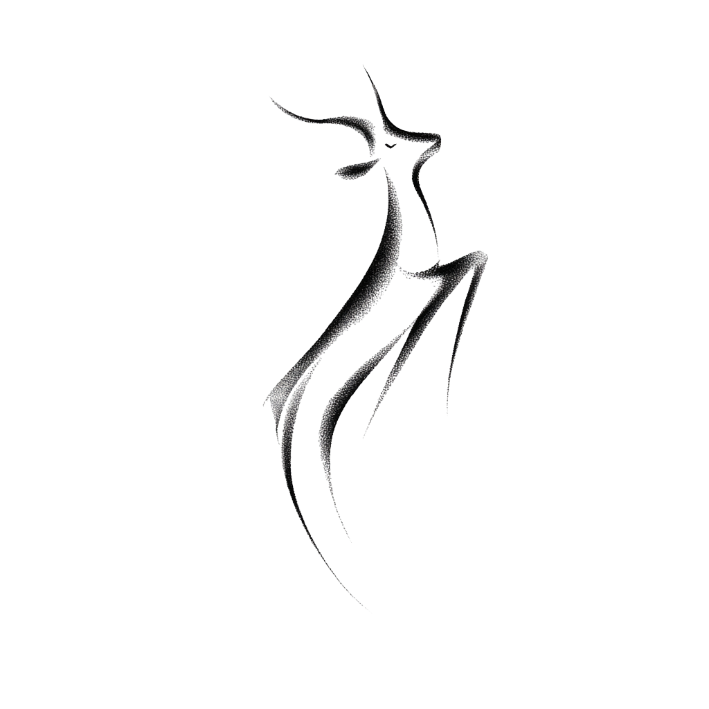 The Goat | Minimalist Zodiac Tattoo Stencil - Creativity, Gentleness & Resilience