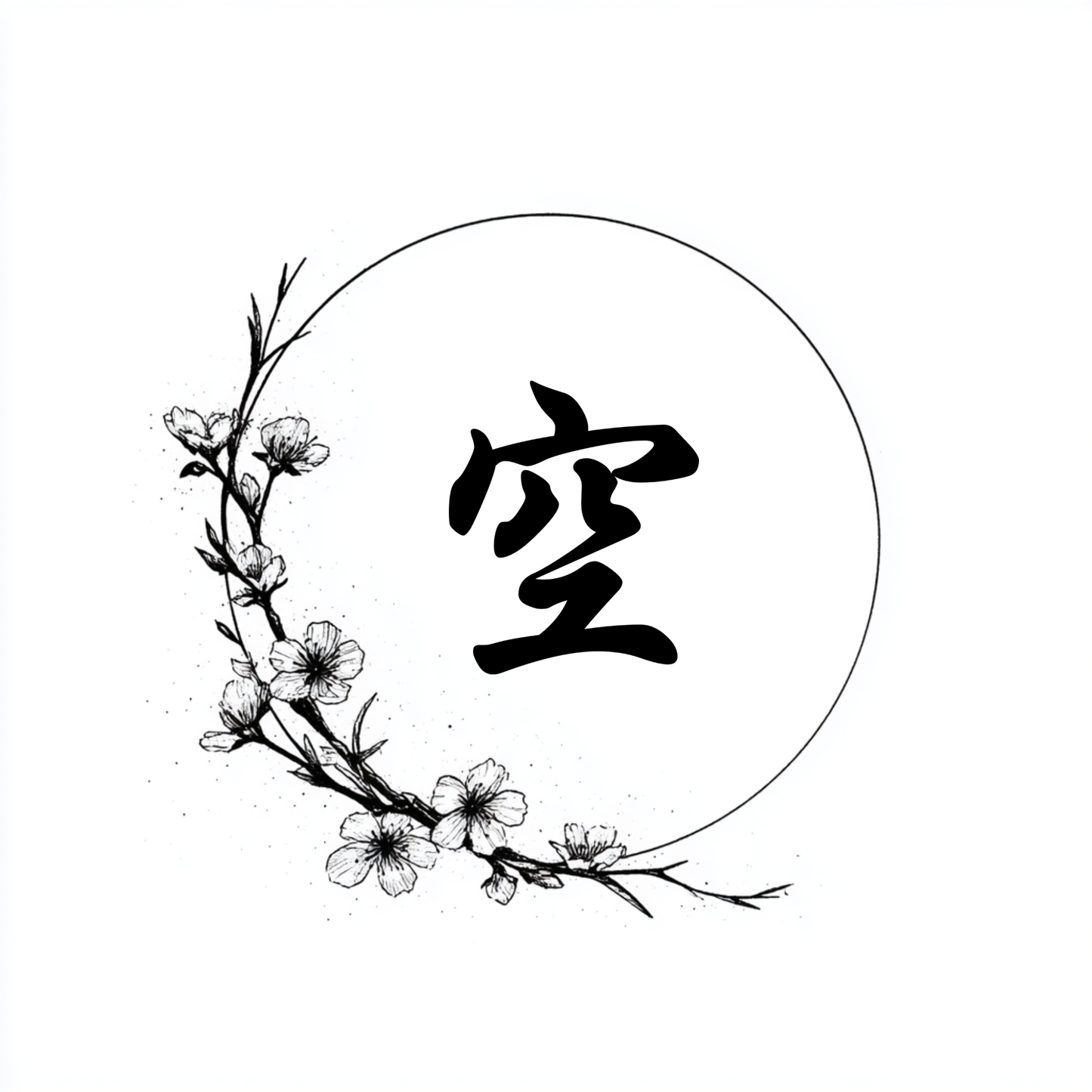 Emptiness (空) | Minimalist Kanji Tattoo Stencil - The Infinite Void