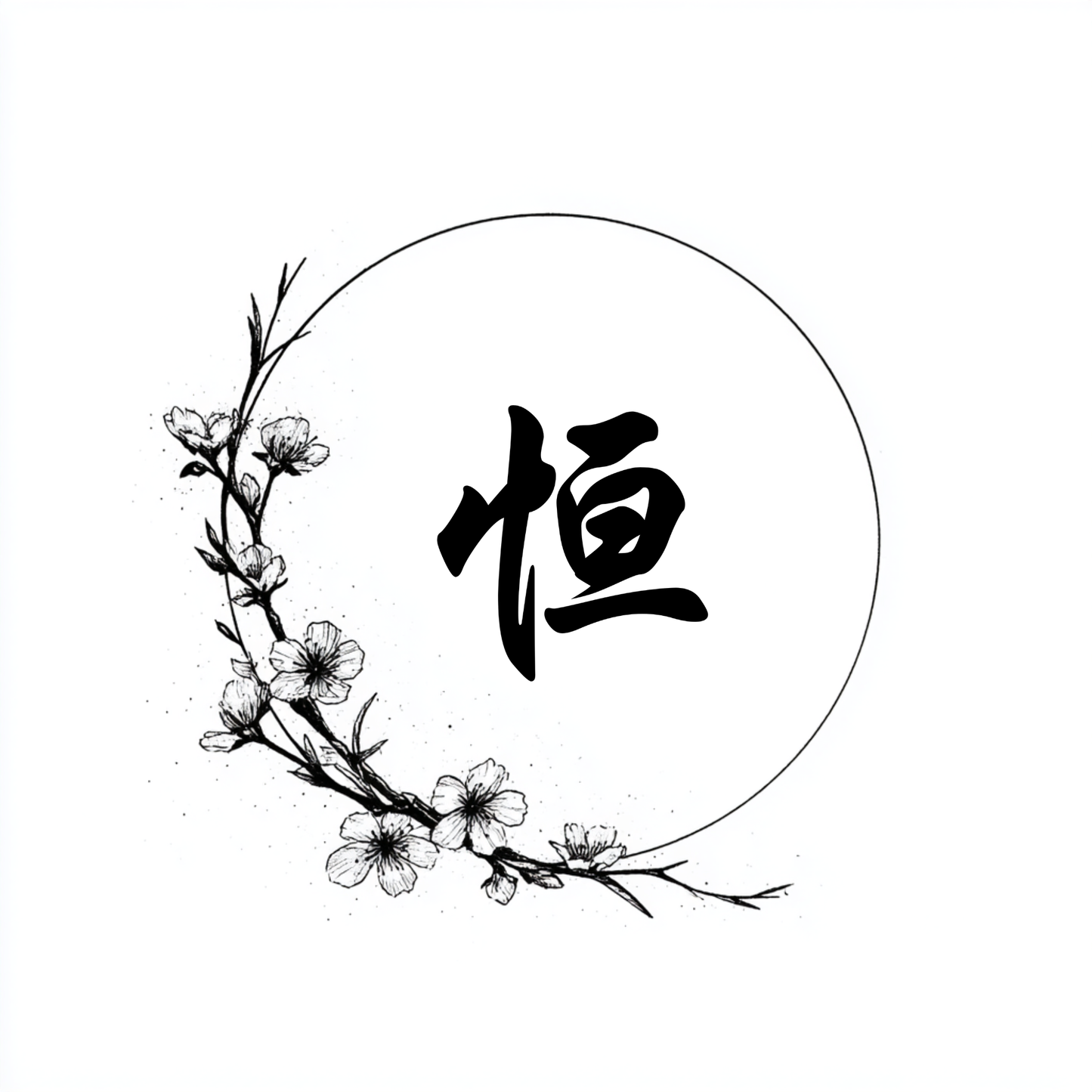 Eternity (恒) | Minimalist Kanji Tattoo Stencil - The Endless Path