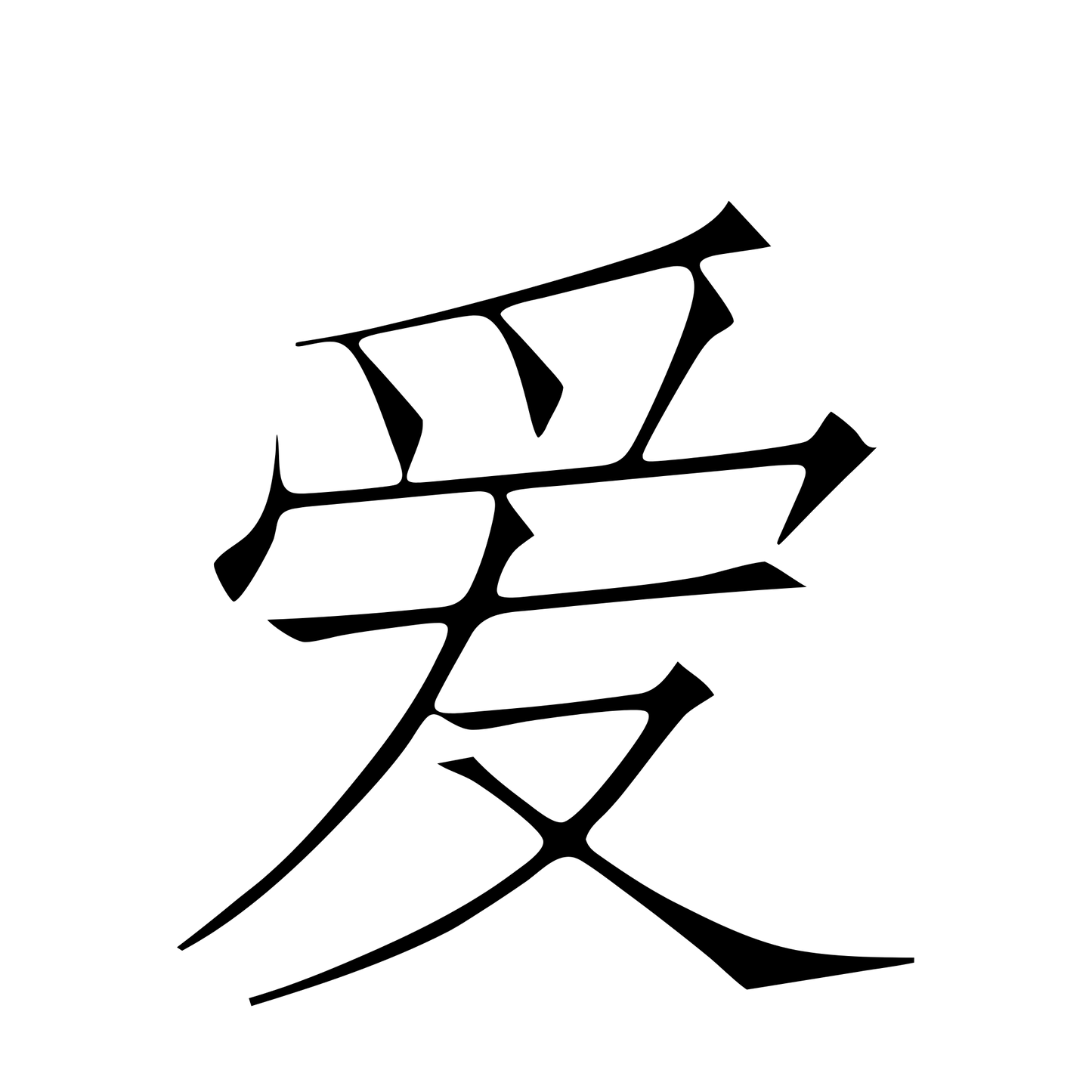 Love (爱) | Minimalist Kanji Tattoo Stencil - The Universal Flow