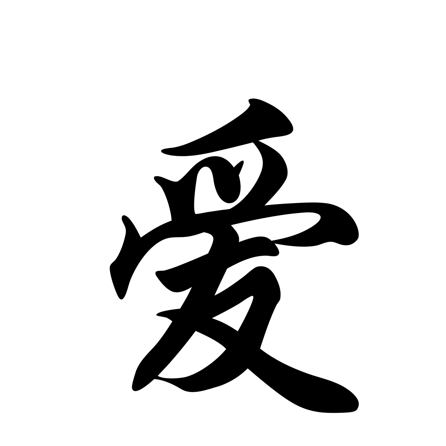 Love (爱) | Minimalist Kanji Tattoo Stencil - The Universal Flow