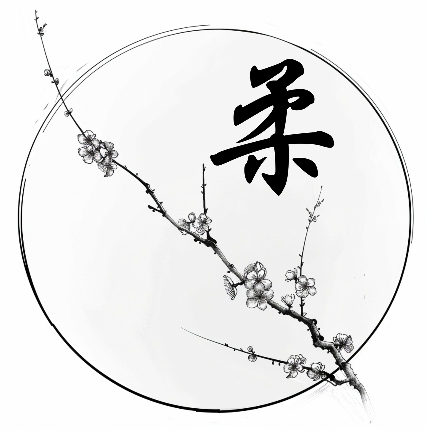 Softness (柔) | Minimalist Kanji Tattoo Stencil - The Fluid Grace