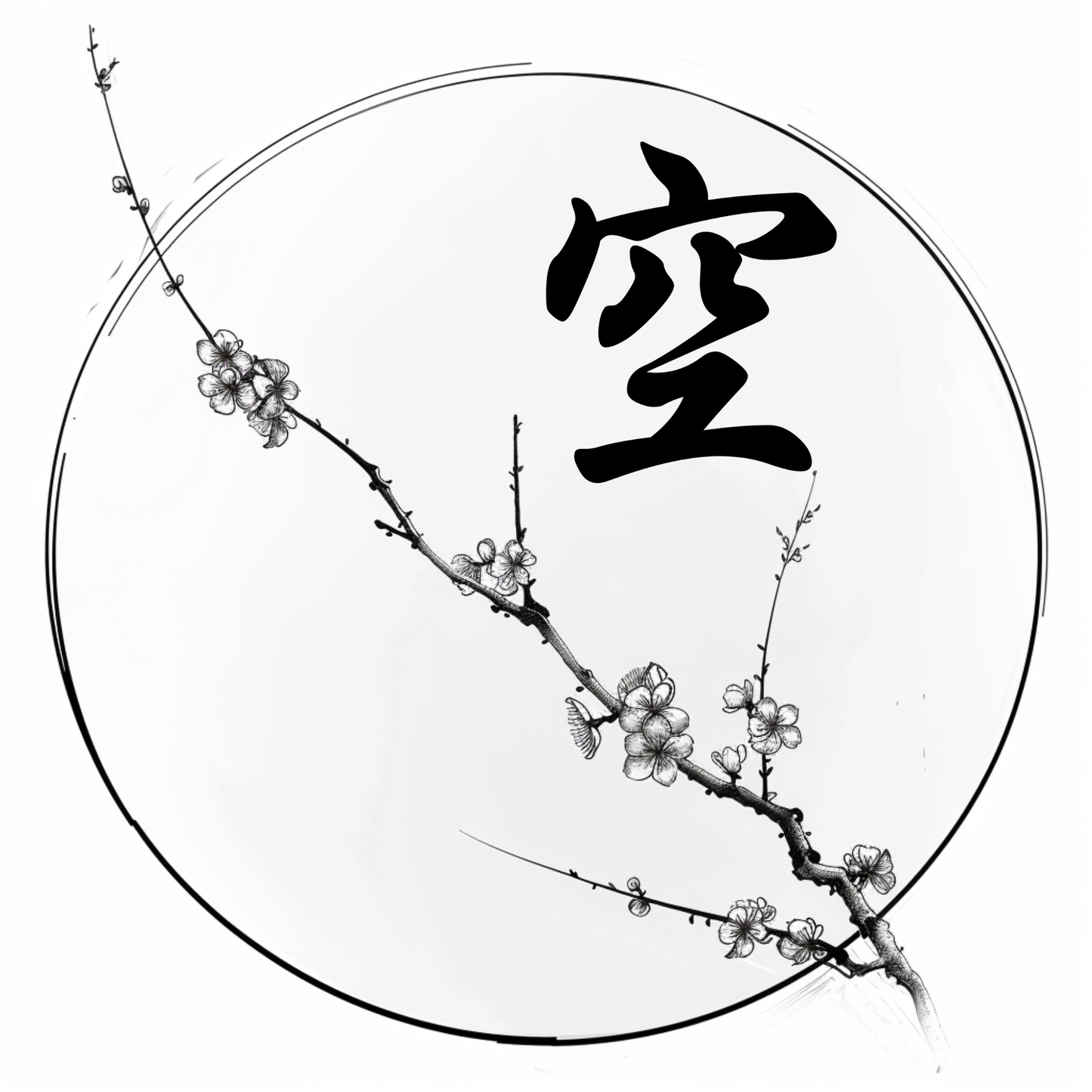 Emptiness (空) | Minimalist Kanji Tattoo Stencil - The Infinite Void