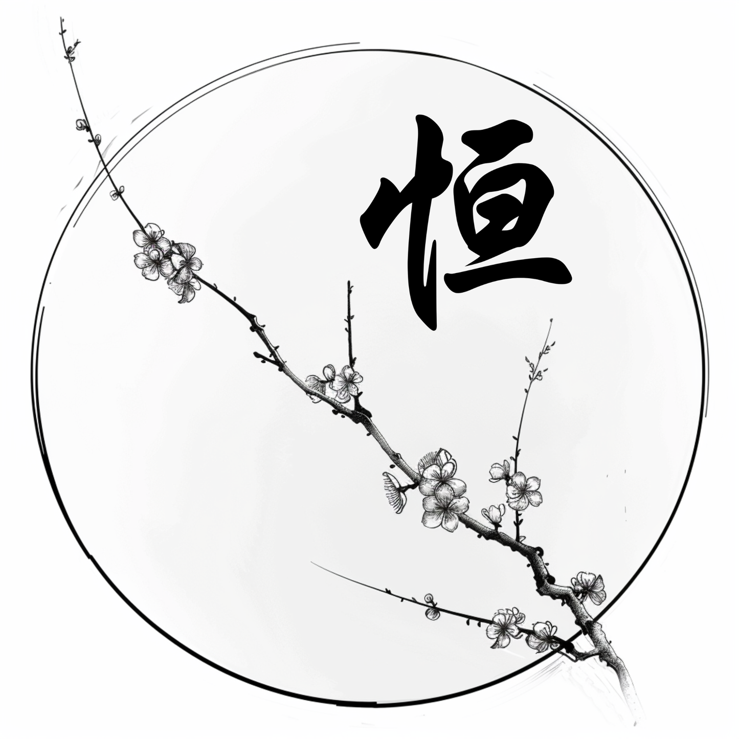 Eternity (恒) | Minimalist Kanji Tattoo Stencil - The Endless Path
