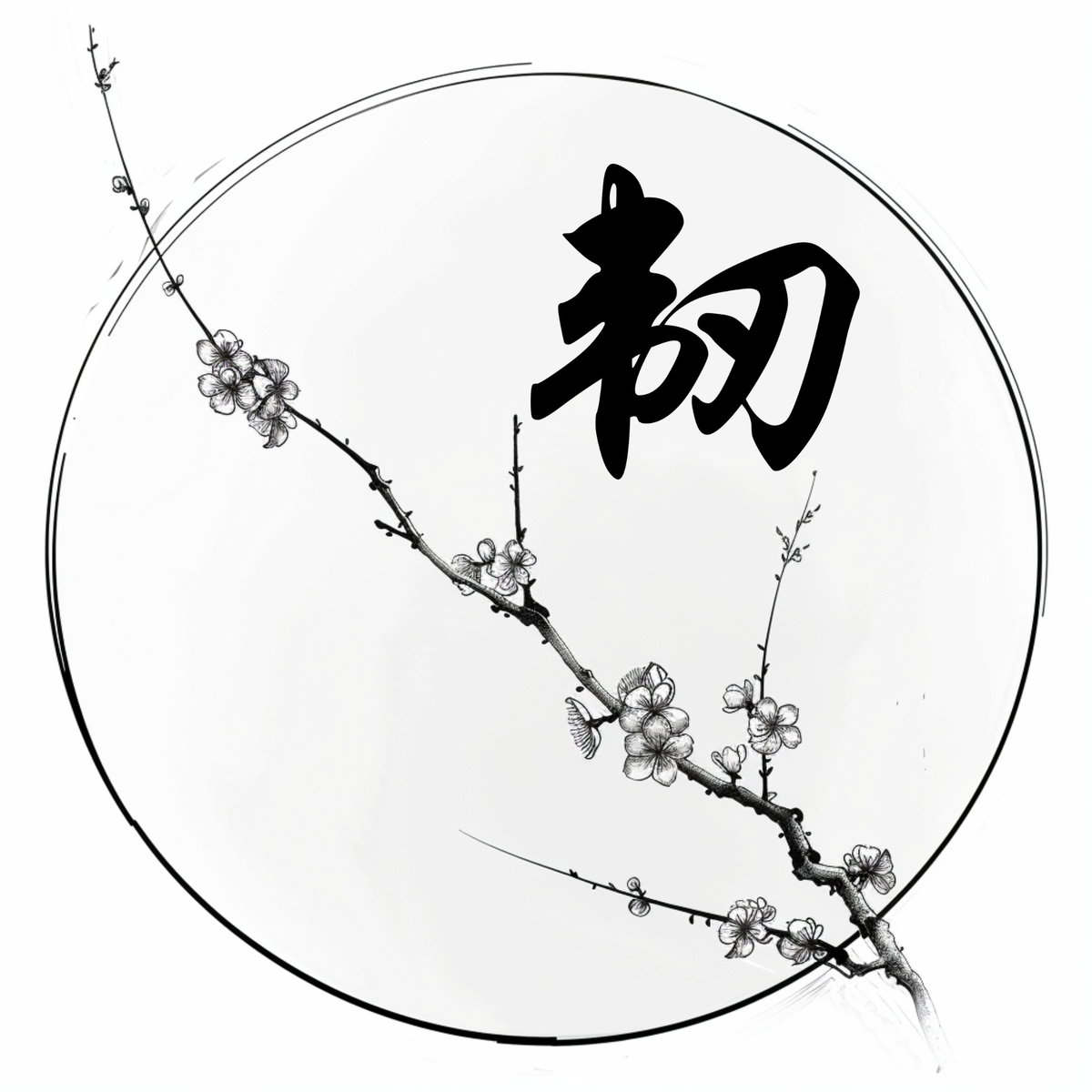 Resilience (韧) | Minimalist Kanji Tattoo Stencil - The Unyielding Reed