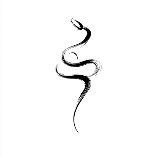 The Snake | Minimalist Zodiac Tattoo Stencil - Wisdom, Mystery & Rebirth