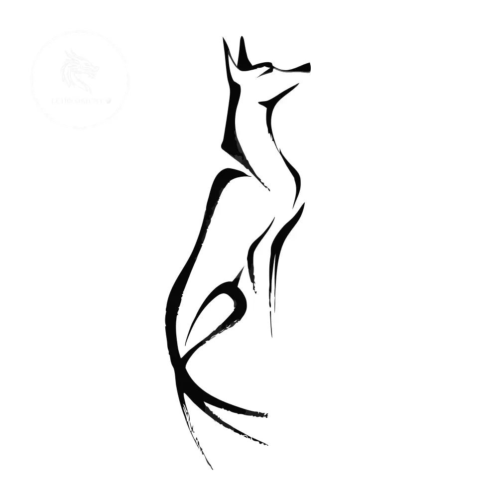 The Dog | Minimalist Zodiac Tattoo Stencil - Loyalty & Protection