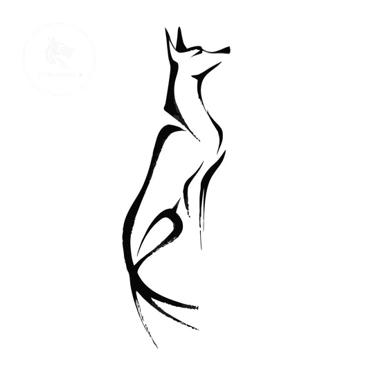 The Dog | Minimalist Zodiac Tattoo Stencil - Loyalty & Protection